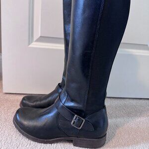 Kenneth Cole Classic Black Leather Knee-High Boots- Size 10
